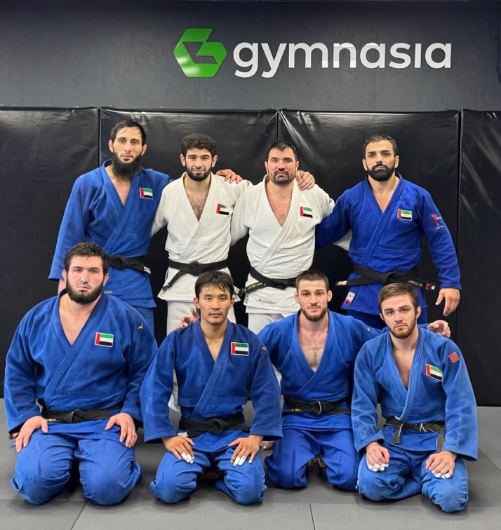 International judo team athletes training in Georgia during camp