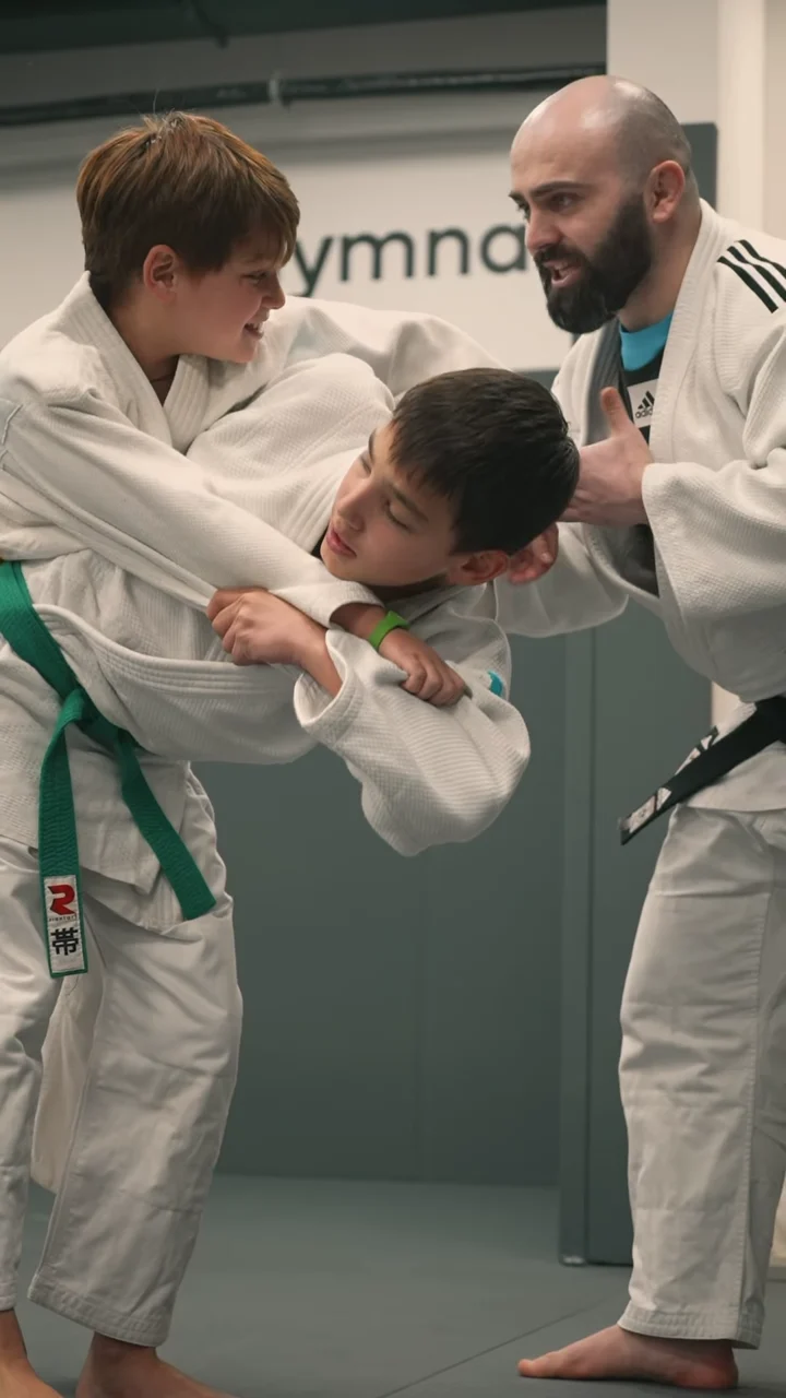 Archive reel of junior judo training